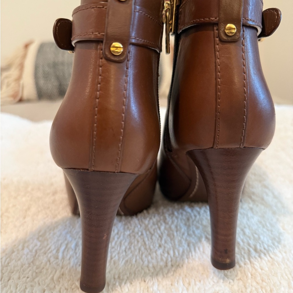 Tory Burch Brown Leather Ankle Boots - Picture 4 of 6